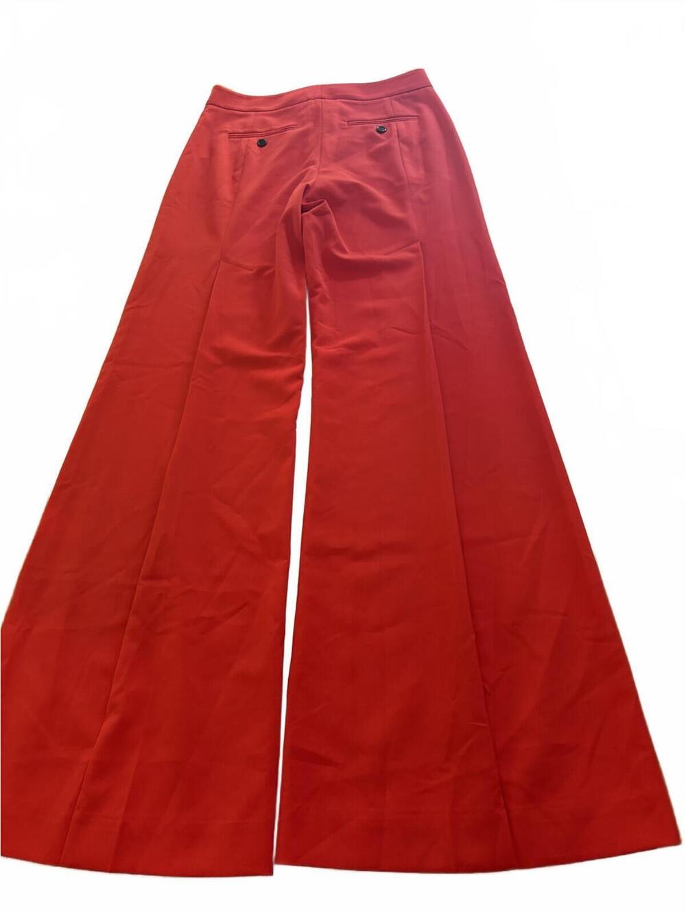 NWT Retail $495 HALSTON Women's Pleat Pant in Lipstick 6 - Picture 4 of 5